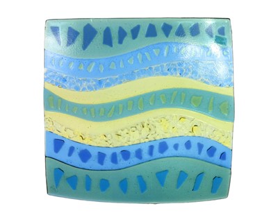 Lot 21 - A Jo Downs fused glass square dish.