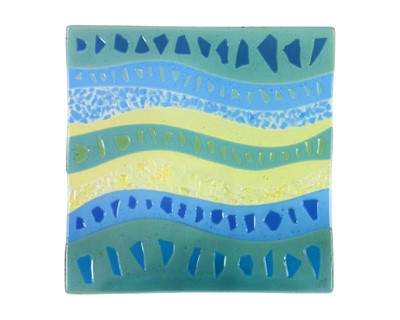 Lot 21 - A Jo Downs fused glass square dish.