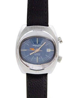 Lot 643 - MEMOSTAR - An Alarm Incabloc stainless steel manual wind gentleman's wristwatch.