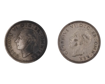 Lot 45 - GB - two George VI 1937 .500 silver crown coins.