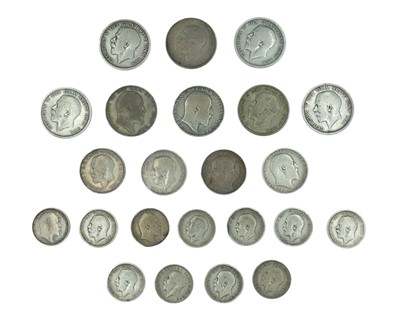 Lot 43 - GB - A collection of Edward VII-George V pre-1920 .925 silver coinage, & a 1920 halfcrown.