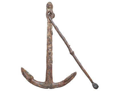 Lot 414 - A wrought iron anchor.