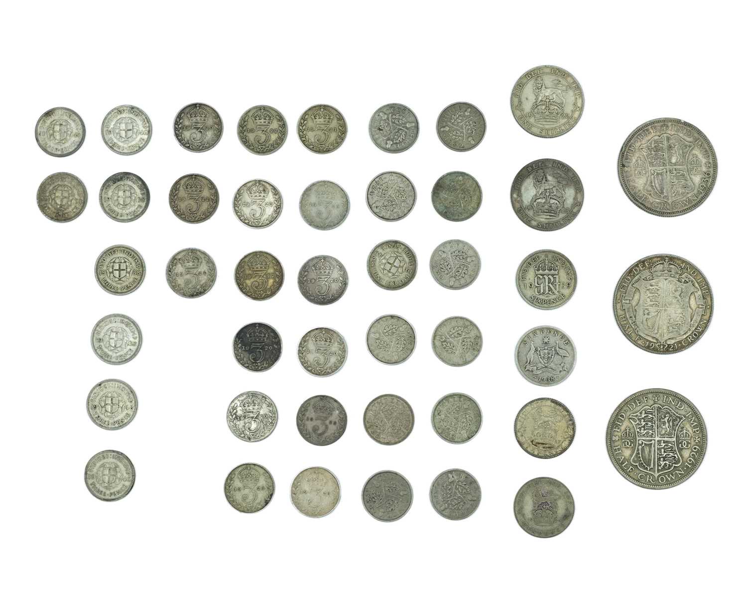 Lot 36 - GB - A collection of George V-George VI pre-1947 .500 silver coinage.