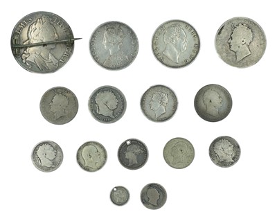 Lot 15 - GB & COMMONWEALTH- A collection of silver coinage, from William III-Victoria.