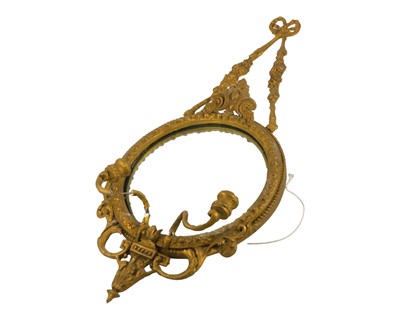 Lot 789 - A Victorian gilt gesso girandole wall mirror.