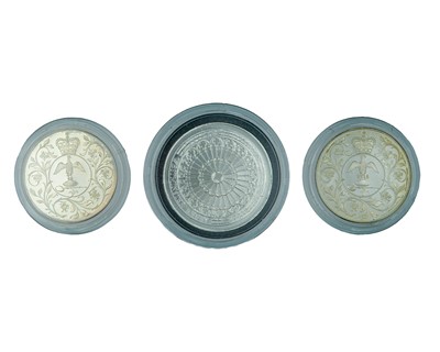 Lot 17 - Three QEII Royal Commemorative .925 silver proof crown coins, cased with certificates.