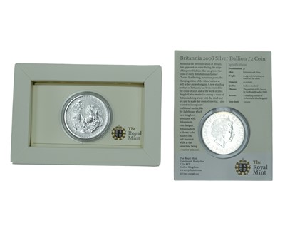 Lot 46 - GB - Two Britannia fine silver one ounce £2 coins, 2008 & 2009.