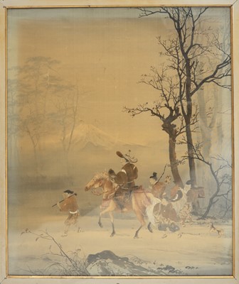 Lot 508 - A large Japanese painting on silk.