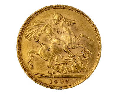 Lot 38 - An Edward VII 1903 full sovereign gold coin