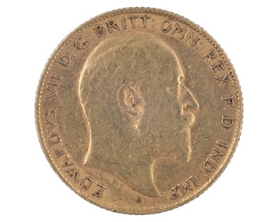 Lot 39 - GB - An Edward VII 1909 half sovereign gold coin.