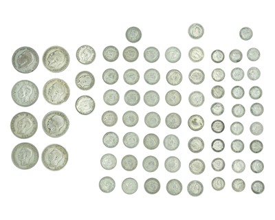 Lot 7 - GB - A selection of pre-1947, .500 silver, George V-VI coinage.