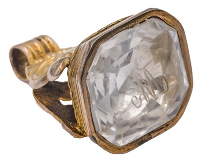Lot 10 - A 19th-century gold seal fob, with quartz matrix.