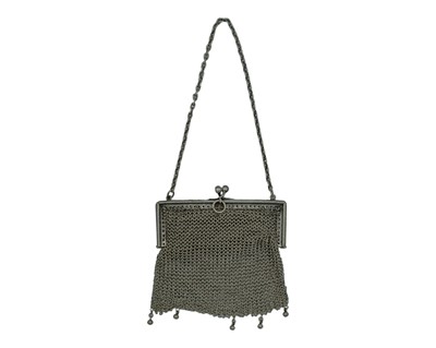 Lot 153 - A continental silver mesh purse by Steinhart & Co.