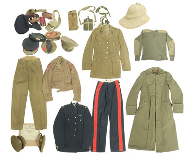 Lot 126 - Royal Engineers officer's dress uniform, uniform, great coat, etc.