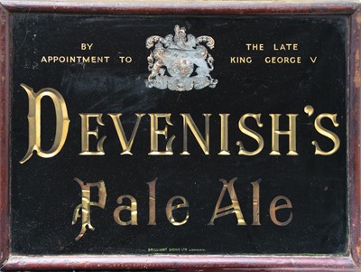 Lot 111 - A public house glass advertising sign 'Devenish's Pale Ale'.