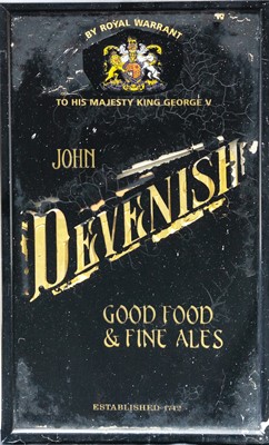 Lot 115 - A John Devenish glass advertising sign.