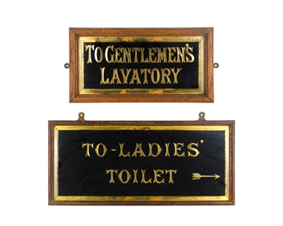 Lot 120 - A glass sign 'To Gentlemen's Lavatory'.