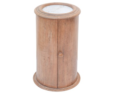 Lot 938 - A 19th century walnut cylindrical pot cupboard.