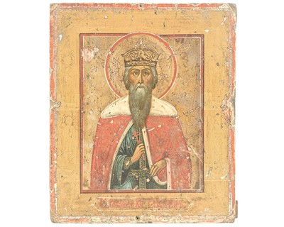 Lot 605 - A Russian Icon of Vladimir the Great or St Vladimir.