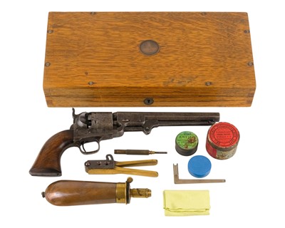 Lot 133 - A Colt London .36 percussion 1851 Navy Revolver, cased.