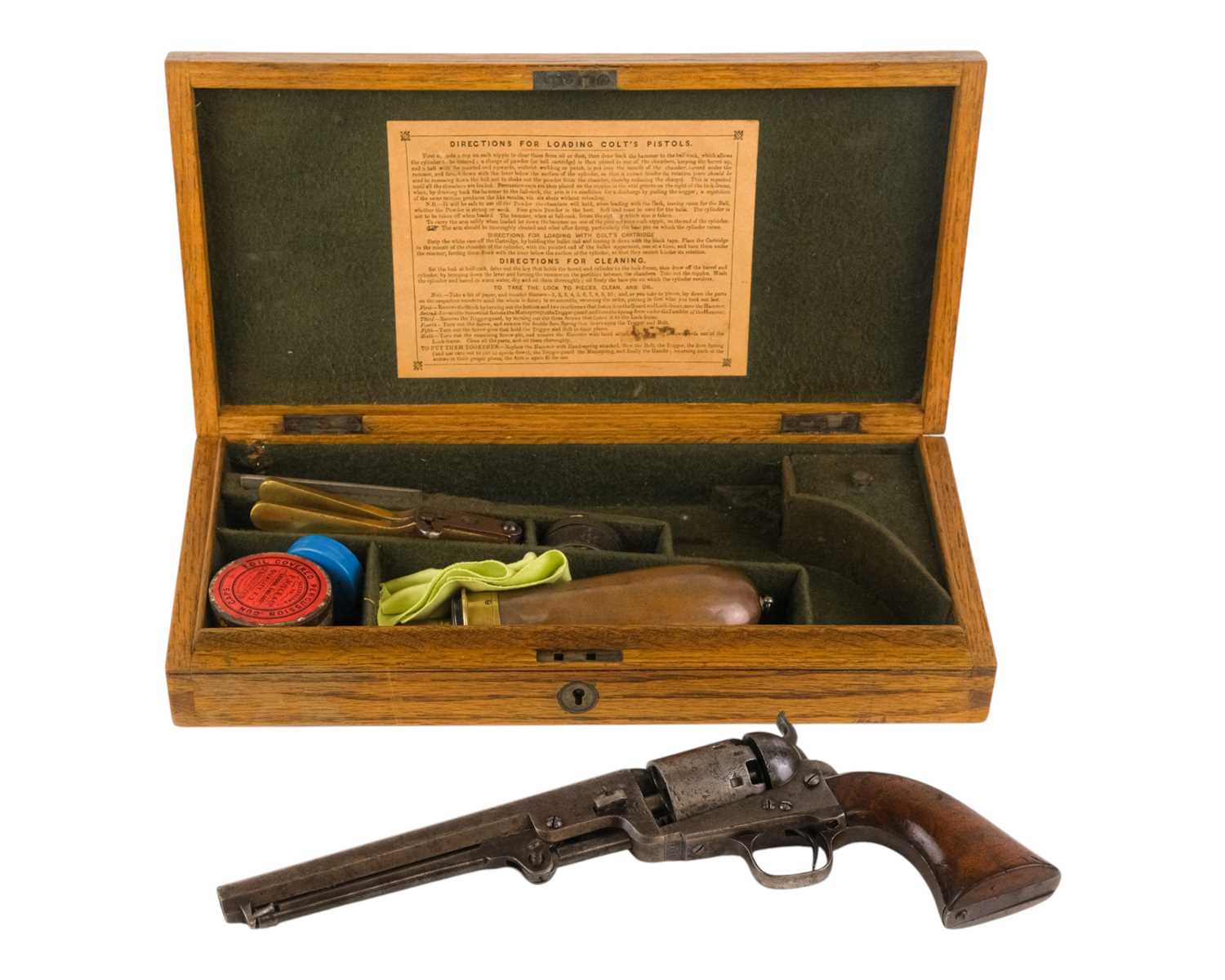 Lot 133 - A Colt London .36 percussion 1851 Navy Revolver, cased.