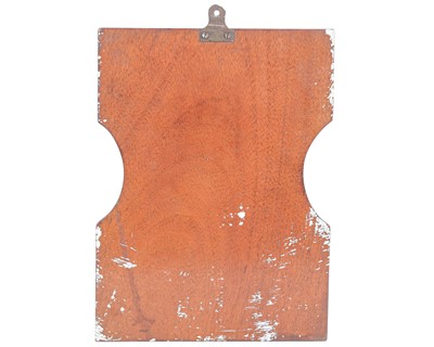 Lot 10 - A shaped mahogany plaque.