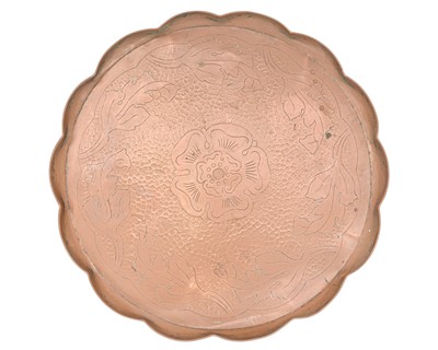 Lot 306 - A Newlyn copper circular tray.