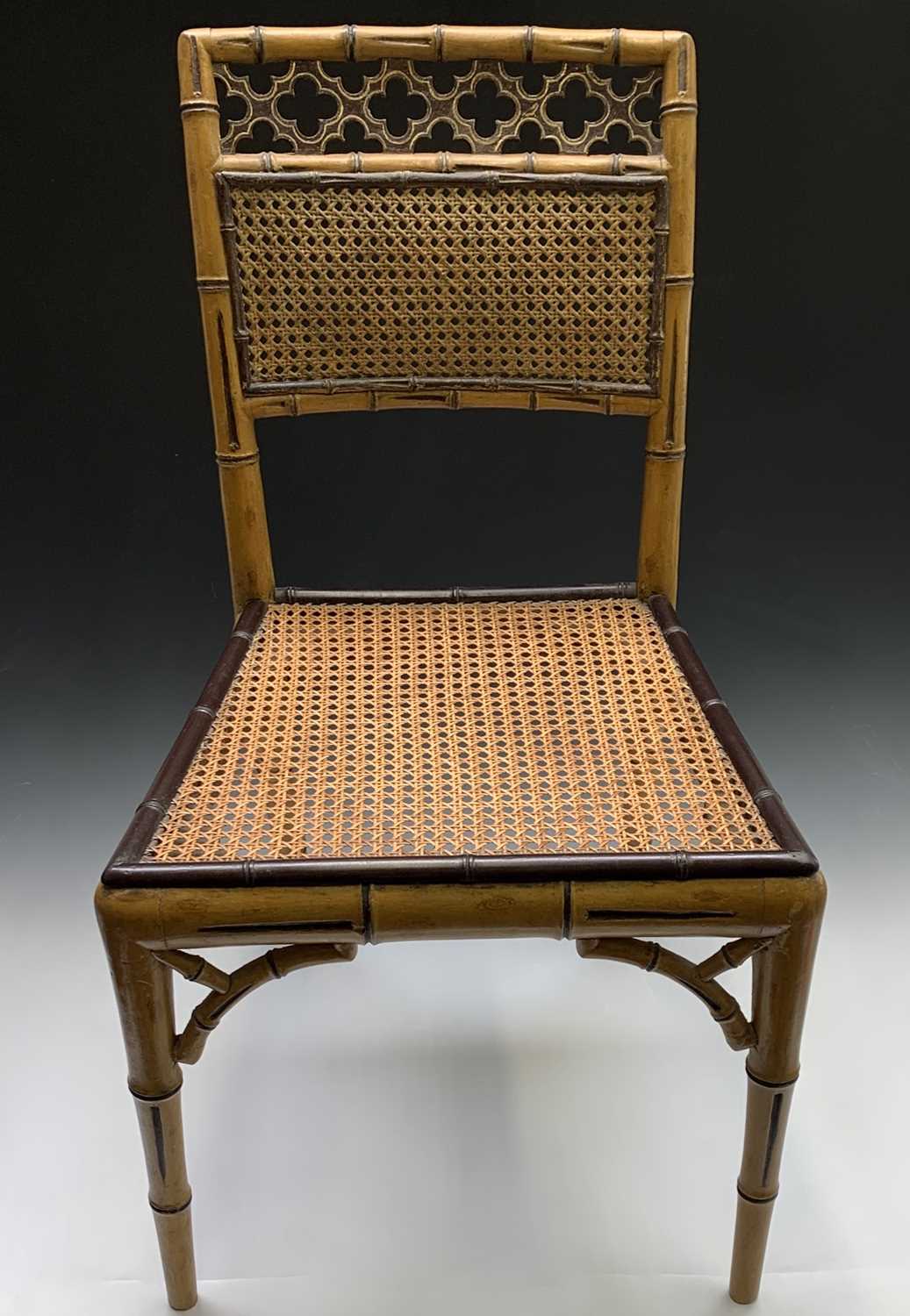 Lot 3157 - A remarkable Regency painted faux bamboo side...