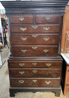 Lot 3103 - An early George III country made oak chest on...