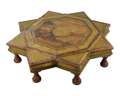 Lot 895 - An Anglo Indian teak and brass inlaid low table.