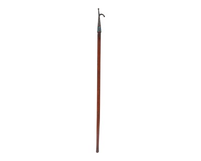 Lot 403 - A wooden boat/ barge pole with metal hook, length 148.5cm.
