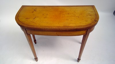 Lot 3223 - :A George III satinwood and banded fold top...