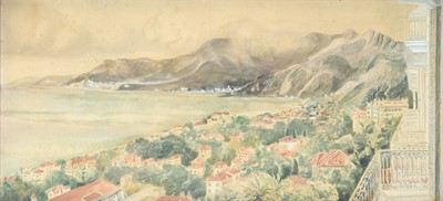 Lot 578 - Early 20th Century View of a coastal or lakeside town.