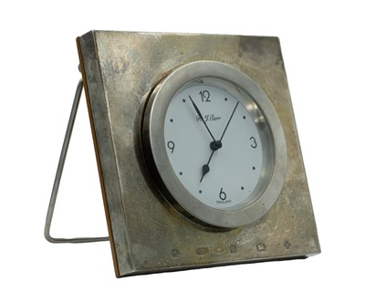 Lot 77 - A silver-mounted clock frame by Carr's of Sheffield Ltd.