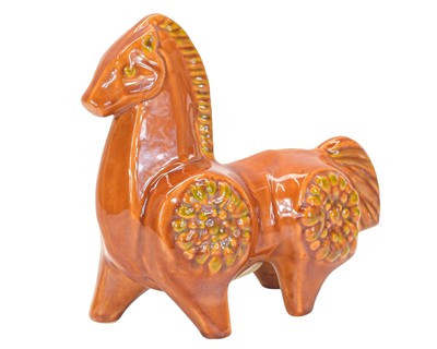 Lot 89 - A mid-century pottery money box modelled as a horse.