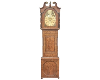 Lot 741 - An early Victorian mahogany and crossbanded eight-day longcase clock.