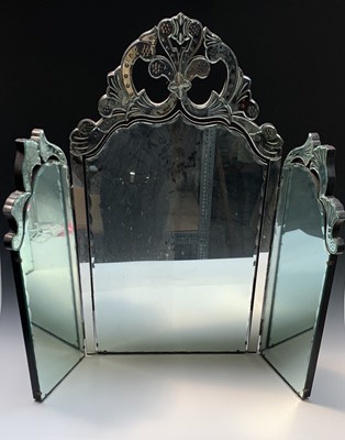 Lot 3108 - A Venetian style triptych dressing table...