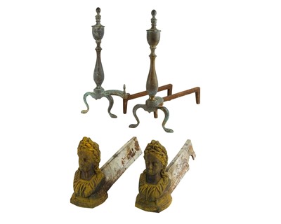 Lot 89 - Two pairs of fire dogs or andirons.