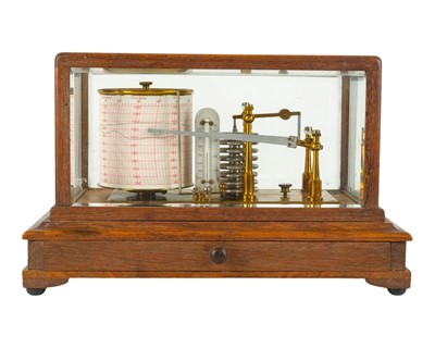 Lot 738 - A Negretti & Zambra oak cased barograph.