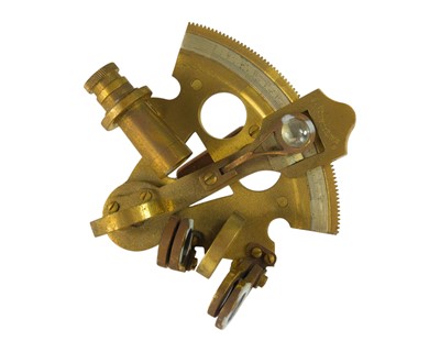 Lot 158 - Quarter-sized Vernier Sextant, cased.