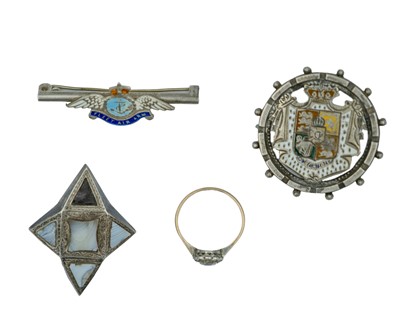 Lot 250 - A collection of four jewels, including a 9k and silver paste set ring.