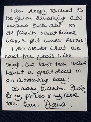 Lot 168 - Royal memorabilia, A signed letter from Diana,...