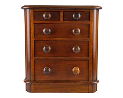 Lot 92 - A Victorian mahogany miniature chest.