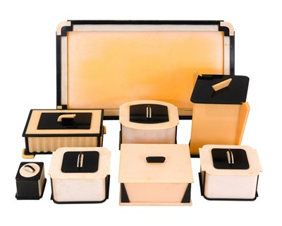 Lot 122 - An Art Deco perspex dressing table set