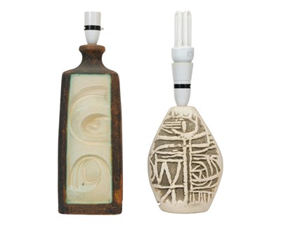 Lot 106 - Two Tremaen Pottery sculptural lamp bases.