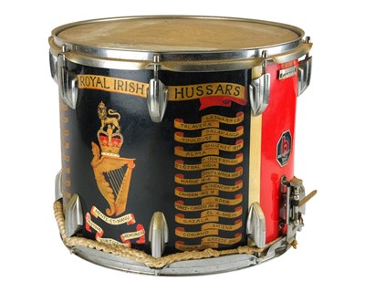 Lot 142 - A painted regimental side drum.