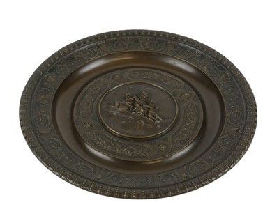 Lot 102 - A French bronze circular charger.