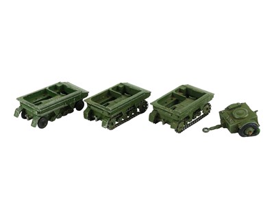 Lot 307 - Dinky Light Dragon Tractor x3 and an Ammunition Trailer.
