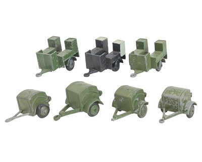 Lot 298 - Dinky Army Trailers - 3 x Cooker Trailers and 4 x Water Tank Trailers.
