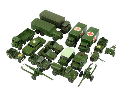 Lot 290 - Army Playworn Dinkys x 18.